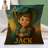 Custom Animal Cartoon Pillow for Kids Custom Name&Photo Cartoon Pillow for Boys Girls Decorative Throw Pillows