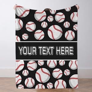 Personalized Baseball Blanket Custom Baseball Name Blanket Custom Baseball Gift for Son Dad Team