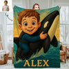 Custom Animal Cartoon Photo Blankets for Kids Custom Photo&Name Blankets for Boys Girls Christmas Gift