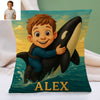 Custom Animal Cartoon Pillow for Kids Custom Name&Photo Cartoon Pillow for Boys Girls Decorative Throw Pillows