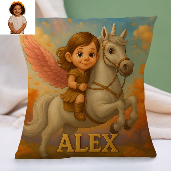 Custom Animal Cartoon Pillow for Kids Custom Name&Photo Cartoon Pillow for Boys Girls Decorative Throw Pillows