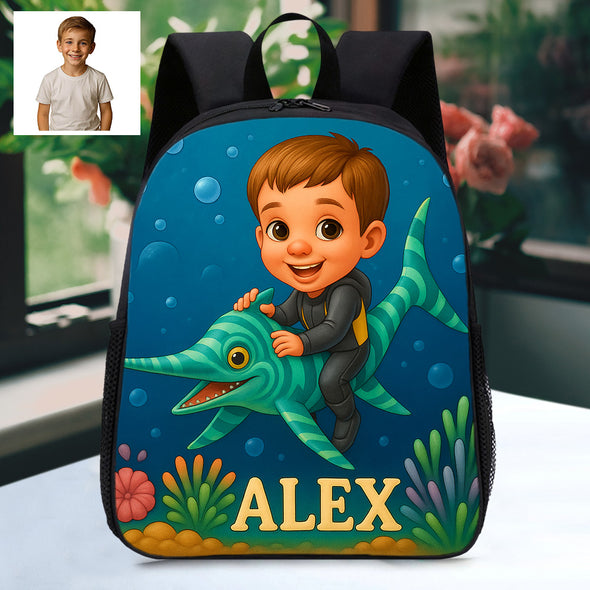 Personalized Backpack for Boys Girls Custom Animal Cartoon Photo Theme School Bag Children's Shoulder Backpack
