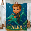Custom Animal Cartoon Photo Blankets for Kids Custom Photo&Name Blankets for Boys Girls Christmas Gift