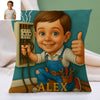 Custom Police Pilot Farmer Cartoon Pillow for Kids Custom Name&Photo Cartoon Pillow for Boys Girls Decorative Throw Pillows