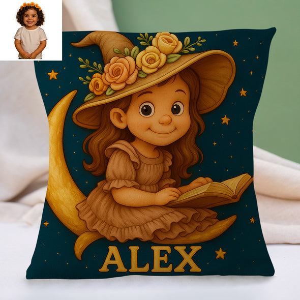Custom Prince Princess Cartoon Pillow for Kids Custom Name&Photo Cartoon Pillow for Boys Girls Decorative Throw Pillows