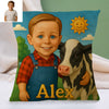 Custom Animal Cartoon Pillow for Kids Custom Name&Photo Cartoon Pillow for Boys Girls Decorative Throw Pillows