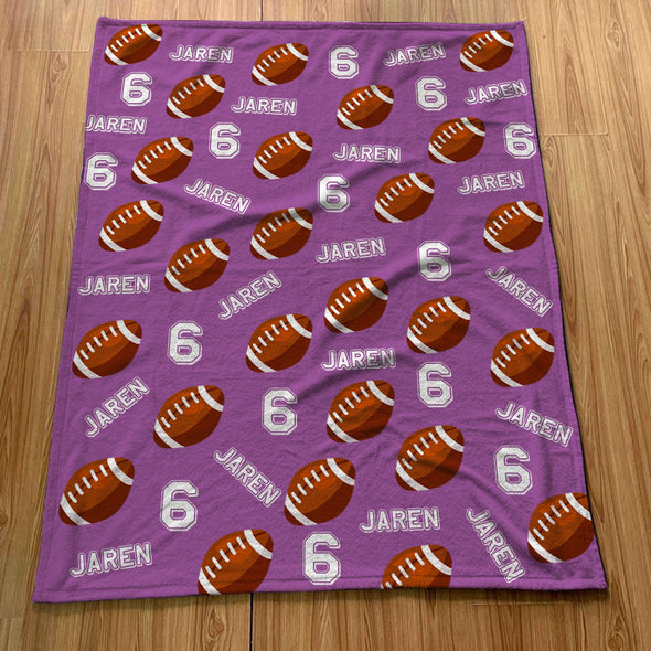 Personalized Football Blanket Custom Football Name Blanket Custom Football Team Gift Custom Football Gift
