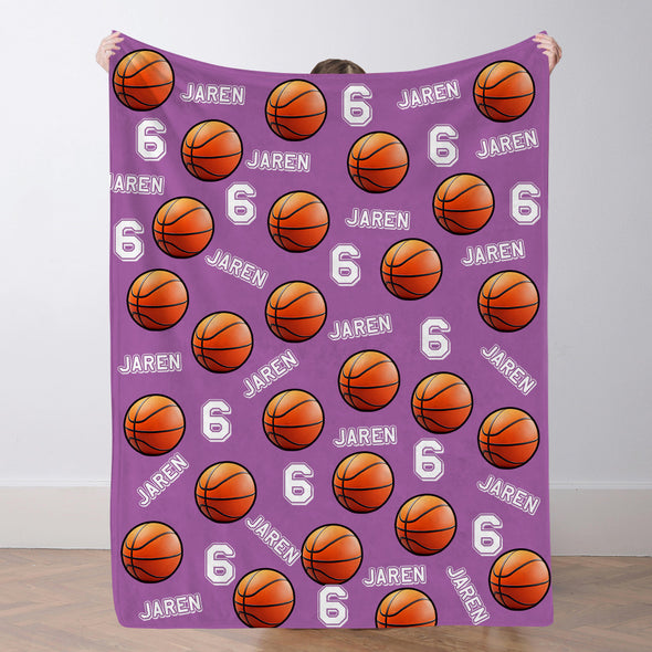 Personalized Basketball Blanket Custom Basketball Player Name Blanket Custom Basketball Gift