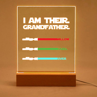 Custom Fathers Day Gift Custom Acrylic Lamp I'm Their Father LED Night Light Gift for Dad