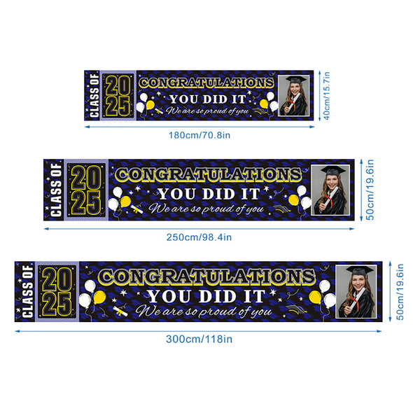 Custom Graduation Banner Congratulations Photo Banner 2025 Grad Fence Banner Graduation Announcement