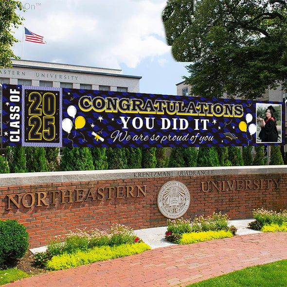Custom Graduation Banner Congratulations Photo Banner 2025 Grad Fence Banner Graduation Announcement