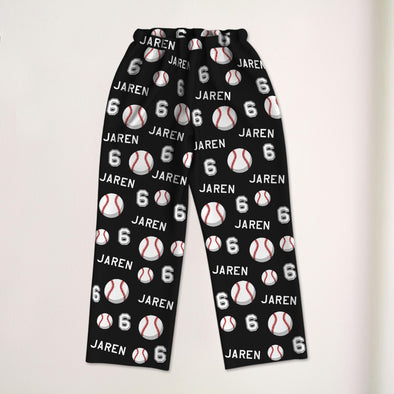 Personalized Baseball Pajamas with Your Name and Number Custom Baseball Pajama Pants Gift For Baseball Player