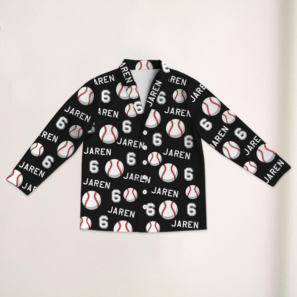 Personalized Baseball Pajamas with Your Name and Number Custom Baseball Pajama Pants Gift For Baseball Player