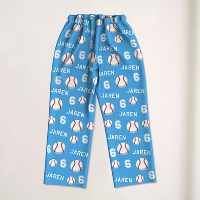 Custom Baseball Pajama Pants Custom Baseball Pajamas Sleepwear Gift for Baseball Player Christmas Gift