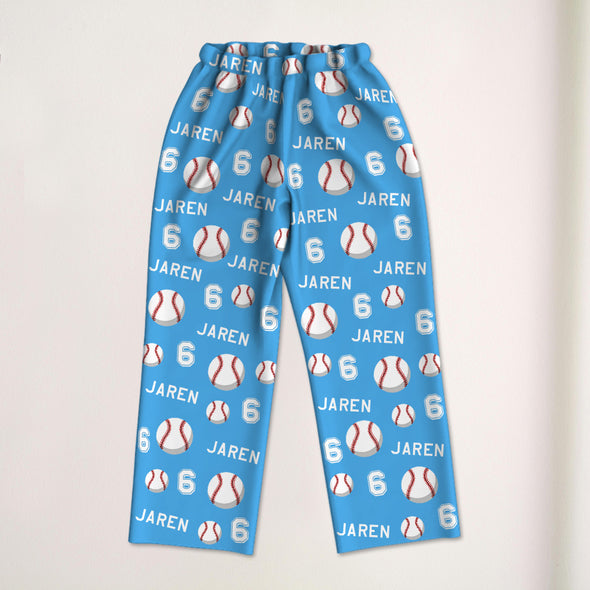 Custom Baseball Pajama Pants Custom Baseball Pajamas Sleepwear Gift for Baseball Player Christmas Gift