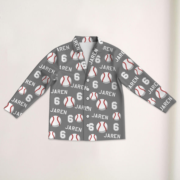 Personalized Baseball Pajamas with Your Name and Number Custom Baseball Pajama Pants Gift For Baseball Player