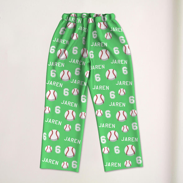 Custom Baseball Pajama Pants Custom Baseball Pajamas Sleepwear Gift for Baseball Player Christmas Gift