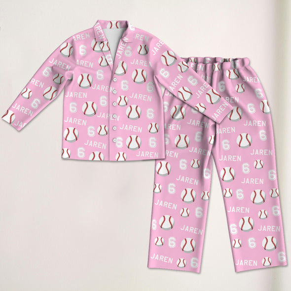Personalized Baseball Pajamas with Your Name and Number Custom Baseball Pajama Pants Gift For Baseball Player