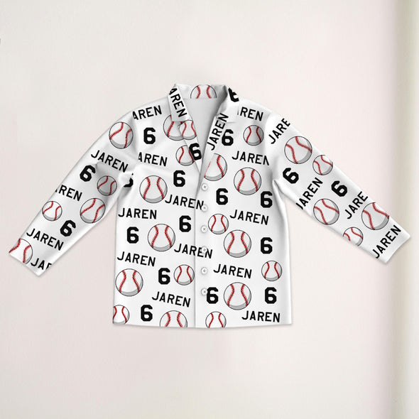 Personalized Baseball Pajamas with Your Name and Number Custom Baseball Pajama Pants Gift For Baseball Player