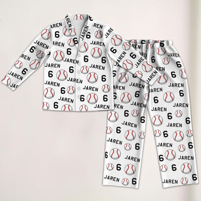 Personalized Baseball Pajamas with Your Name and Number Custom Baseball Pajama Pants Gift For Baseball Player