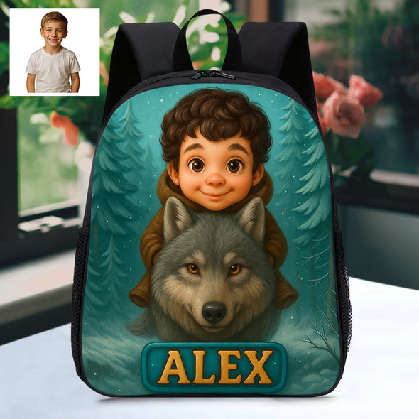 Personalized Backpack for Boys Girls Custom Animal Cartoon Photo Theme School Bag Children's Shoulder Backpack