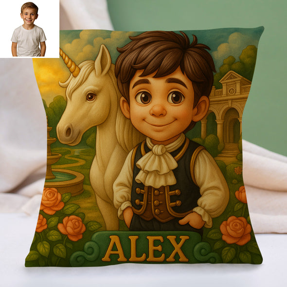 Custom Animal Cartoon Pillow for Kids Custom Name&Photo Cartoon Pillow for Boys Girls Decorative Throw Pillows