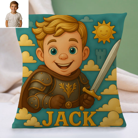 Custom Prince Princess Cartoon Pillow for Kids Custom Name&Photo Cartoon Pillow for Boys Girls Decorative Throw Pillows
