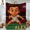 Custom Player Fans Cartoon Photo Blankets for Kids Custom Photo&Name Blankets for Boys Girls Christmas Gift