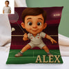 Custom Player Fans Cartoon Pillow for Kids Custom Name&Photo Cartoon Pillow for Boys Girls Decorative Throw Pillows