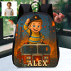 Custom Backpack for Boys Girls Custom Police Pilot Farmer Cartoon Photo Theme School Bag Children's Shoulder Backpack