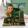 Custom Police Pilot Farmer Cartoon Pillow for Kids Custom Name&Photo Cartoon Pillow for Boys Girls Decorative Throw Pillows
