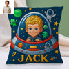 Custom Prince Princess Cartoon Pillow for Kids Custom Name&Photo Cartoon Pillow for Boys Girls Decorative Throw Pillows