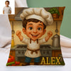 Custom Police Pilot Farmer Cartoon Pillow for Kids Custom Name&Photo Cartoon Pillow for Boys Girls Decorative Throw Pillows