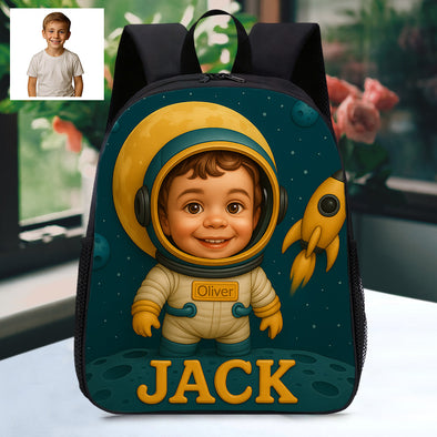 Custom Backpack for Boys Girls Custom Police Pilot Farmer Cartoon Photo Theme School Bag Children's Shoulder Backpack