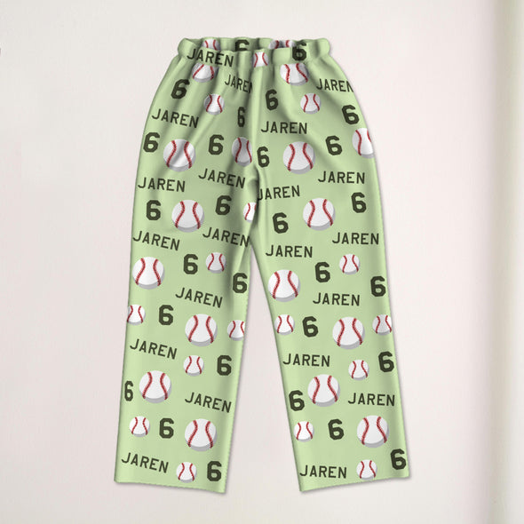 Custom Baseball Pajama Pants Custom Baseball Pajamas Sleepwear Gift for Baseball Player Christmas Gift
