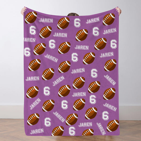 Personalized Football Blanket Custom Football Name Blanket Custom Football Team Gift Custom Football Gift