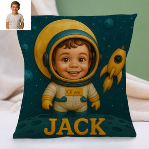 Custom Prince Princess Cartoon Pillow for Kids Custom Name&Photo Cartoon Pillow for Boys Girls Decorative Throw Pillows