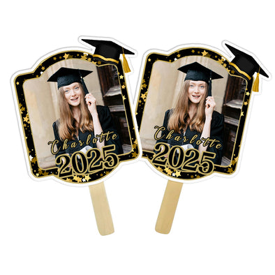 Custom Grad Fans Custom Face on a Stick Big Head Cutout Class of 2025 Custom Graduation Hand Fan