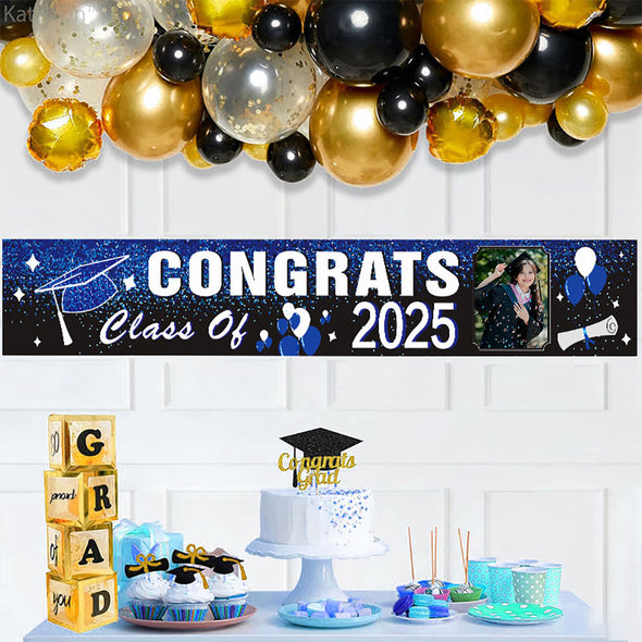 Custom Graduation Banner Congratulations Photo Banner 2025 Grad Fence Banner Graduation Announcement