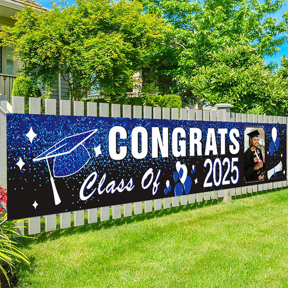 Custom Graduation Banner Congratulations Photo Banner 2025 Grad Fence Banner Graduation Announcement