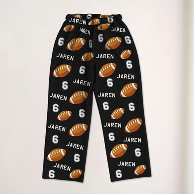 Custom Rugby Football Pajamas with Name and Number Custom Football Pajama Pants Gift For Football Player