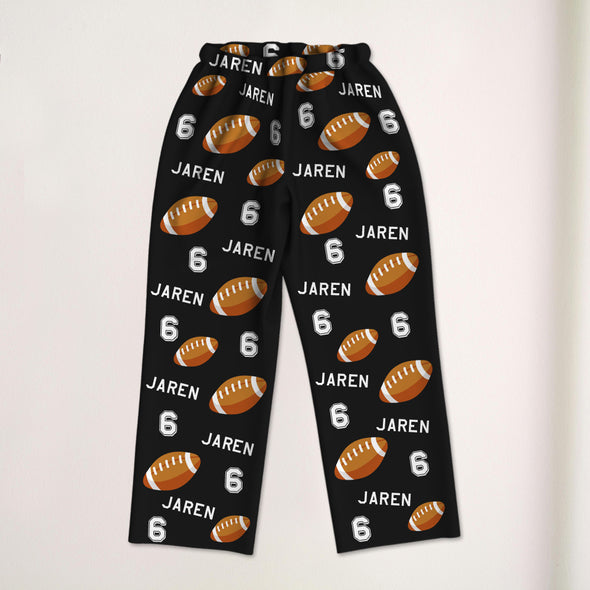Custom Rugby Football Pajamas with Name and Number Custom Football Pajama Pants Gift For Football Player