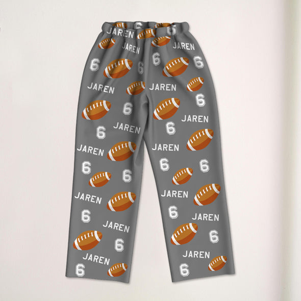 Custom Rugby Football Pajamas with Name and Number Custom Football Pajama Pants Gift For Football Player