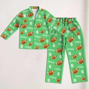Personalized Football Pajama Pants with Name Custom Rugby Football Pajamas Sleepwear Football Player Christmas Gift