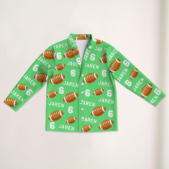 Personalized Football Pajama Pants with Name Custom Rugby Football Pajamas Sleepwear Football Player Christmas Gift