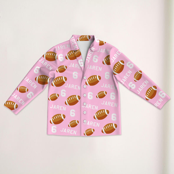 Custom Rugby Football Pajamas with Name and Number Custom Football Pajama Pants Gift For Football Player