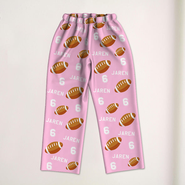 Custom Rugby Football Pajamas with Name and Number Custom Football Pajama Pants Gift For Football Player