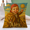 Custom Animal Cartoon Pillow for Kids Custom Name&Photo Cartoon Pillow for Boys Girls Decorative Throw Pillows