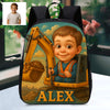 Custom Backpack for Boys Girls Custom Police Pilot Farmer Cartoon Photo Theme School Bag Children's Shoulder Backpack