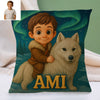 Custom Animal Cartoon Pillow for Kids Custom Name&Photo Cartoon Pillow for Boys Girls Decorative Throw Pillows